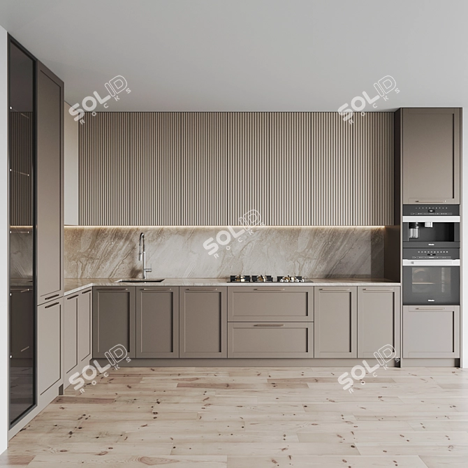  Modern Kitchen Design Set 3D model image 5