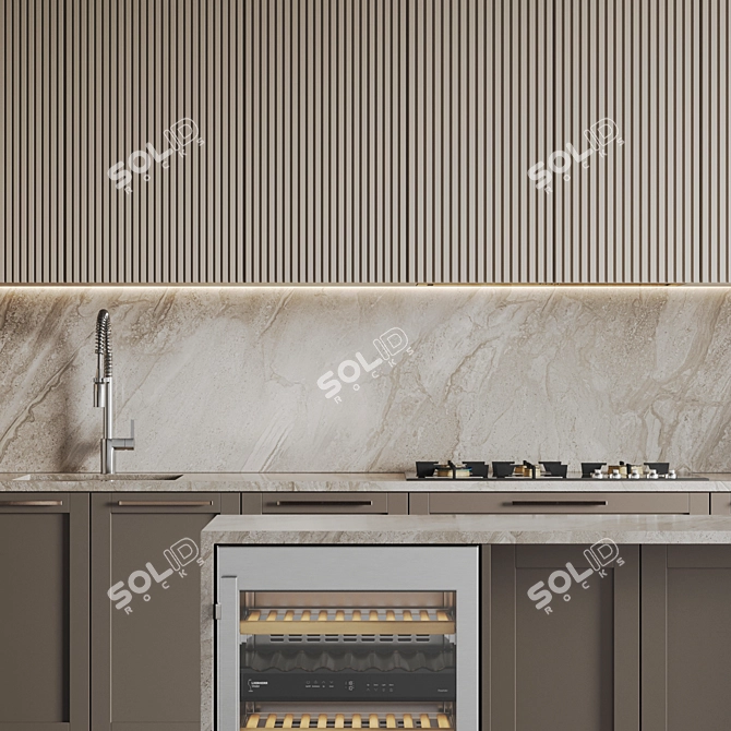  Modern Kitchen Design Set 3D model image 6