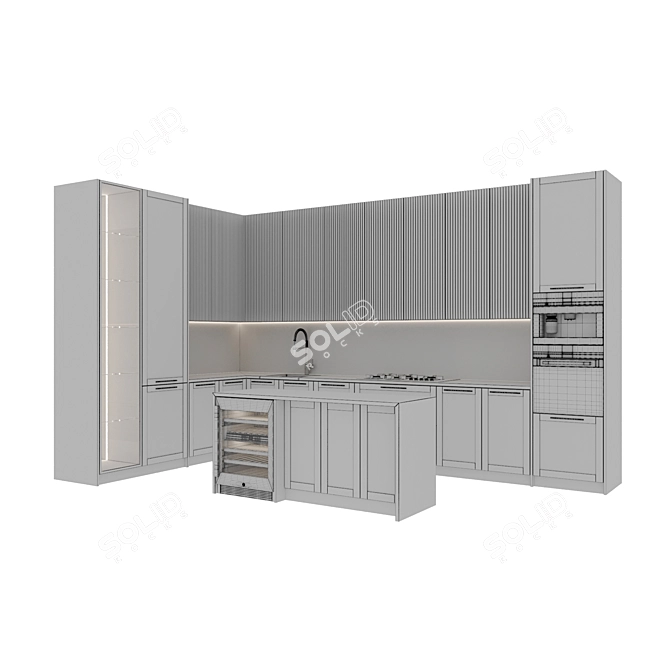  Modern Kitchen Design Set 3D model image 7