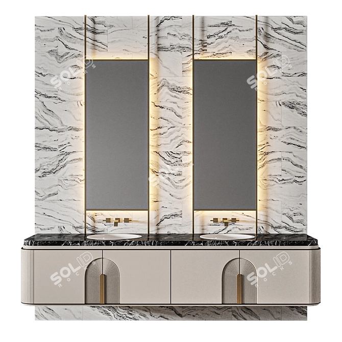 Luxury Bathroom 3D Model Kit 3D model image 1