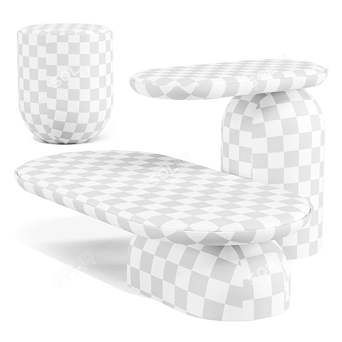 Quartam Elegance Coffee Side Tables 3D model image 6