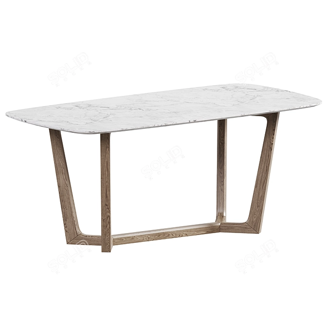 Elegant Marble Dining Set. 3D model image 5