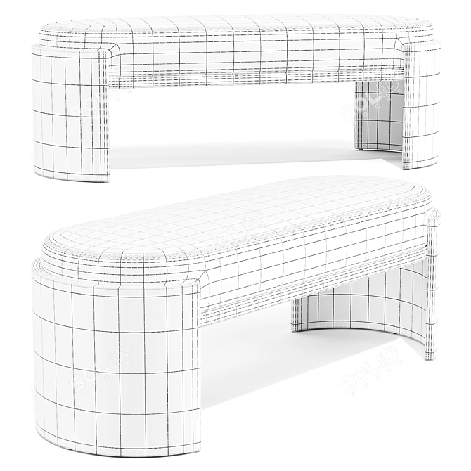 Parla Hug Bench: Lounge Relaxation 3D model image 6