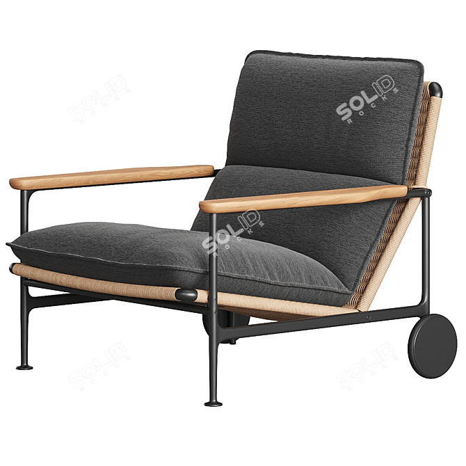 Gloster Teak Zenith Lounge Chair 3D model image 1