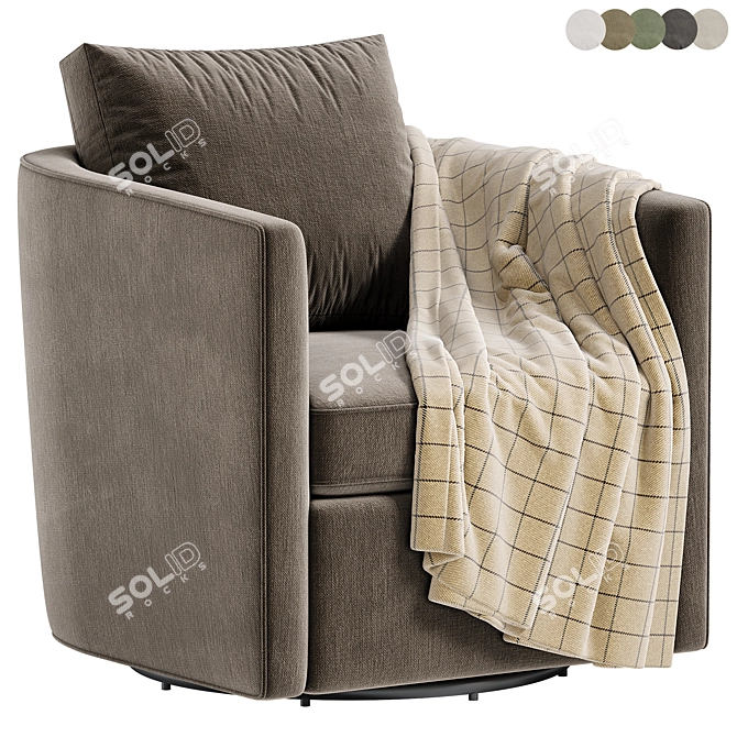 Modern Swivel Accent Chair - 2015 3D model image 3