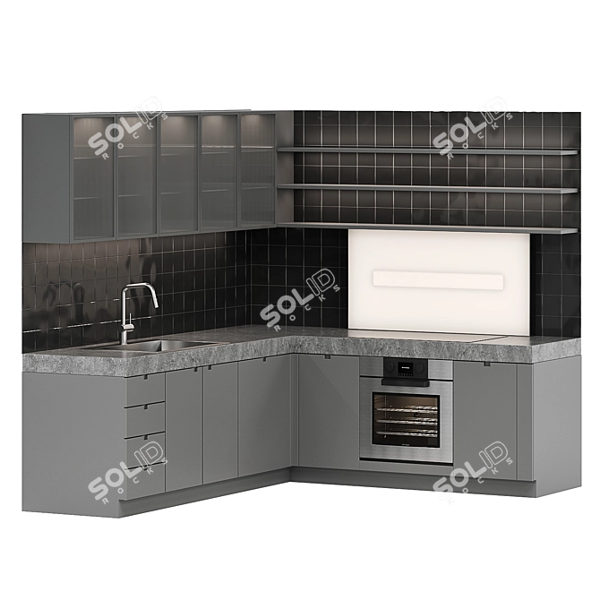 Elegant Barazzasrl Kitchen Set 3D model image 1