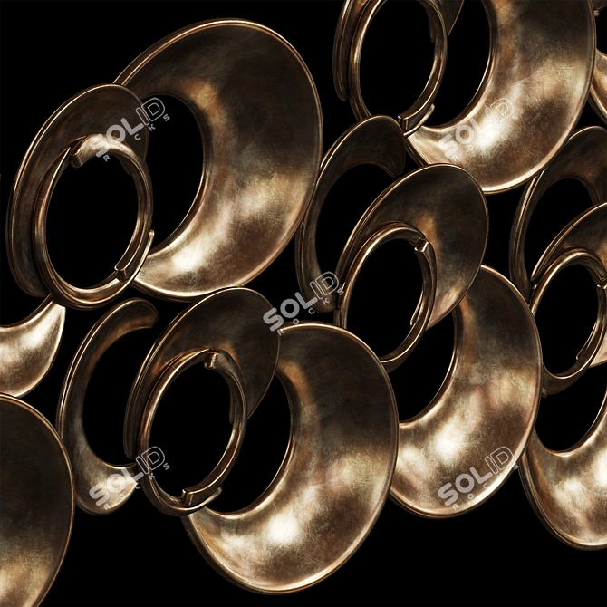 Vintage Gold Ring Wall Decor 3D model image 3