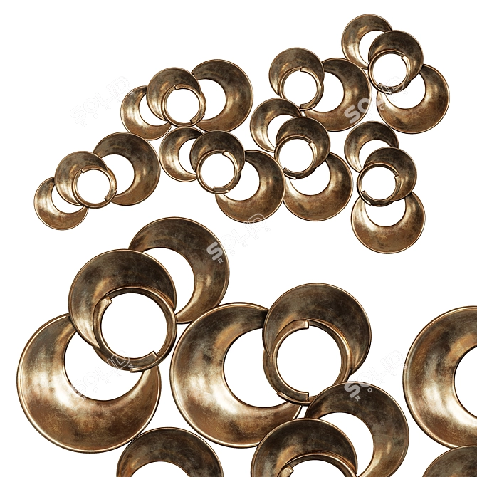 Vintage Gold Ring Wall Decor 3D model image 5