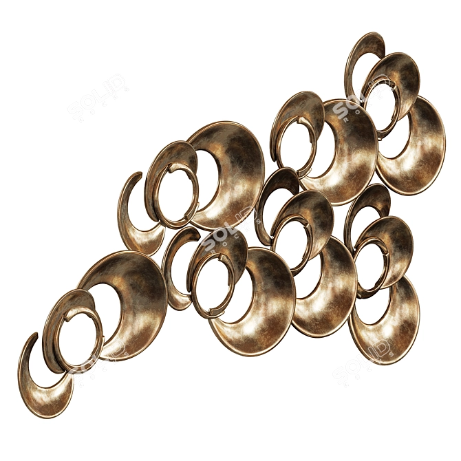 Vintage Gold Ring Wall Decor 3D model image 6