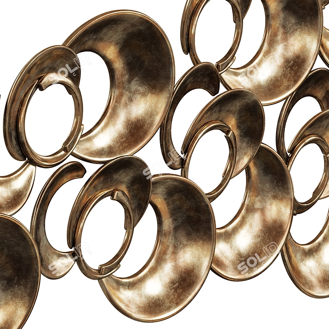 Vintage Gold Ring Wall Decor 3D model image 7