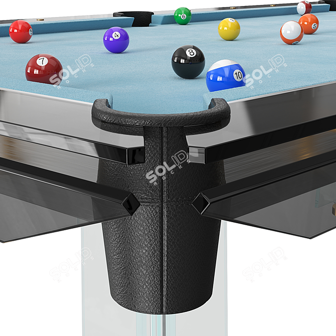 Italian Crafted Filotto Glass Billiard 3D model image 2