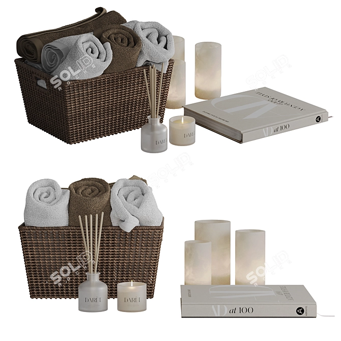 Luxury Bath Décor Set 3D model image 2