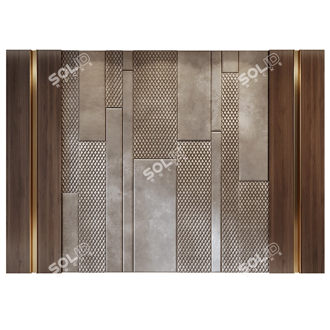 Modern 3D Wall Panel Decor 3D model image 2