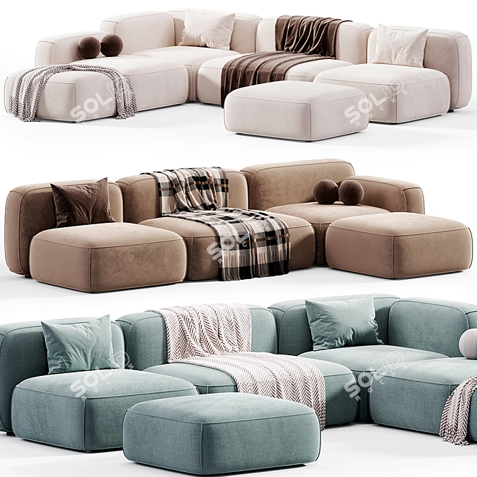 Modular Hippo Sofa by Mano 3D model image 1