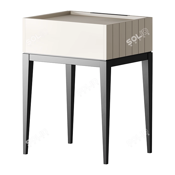 Metropolitan Bedside Table Clay Finish 3D model image 2