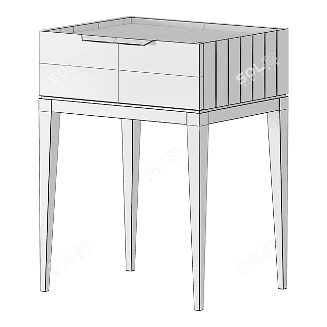 Metropolitan Bedside Table Clay Finish 3D model image 3