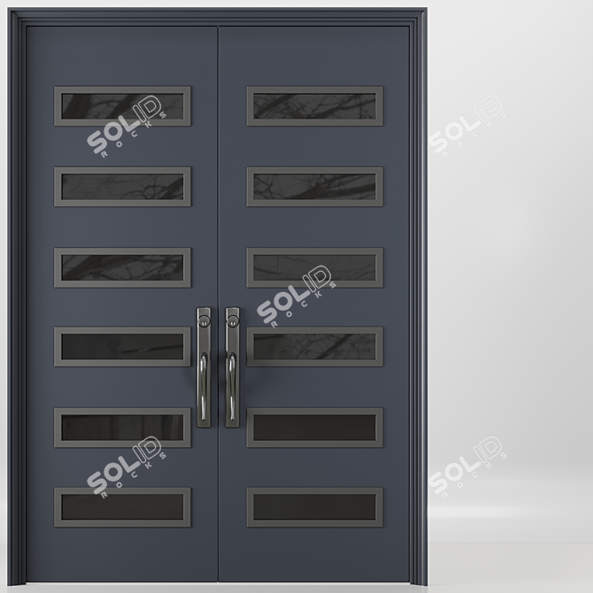 Modern Entrance Door Set 68 3D model image 1