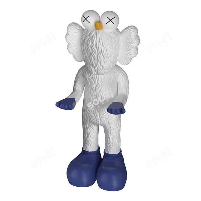 Designer Fluffy Sculpture Figurine 3D model image 2