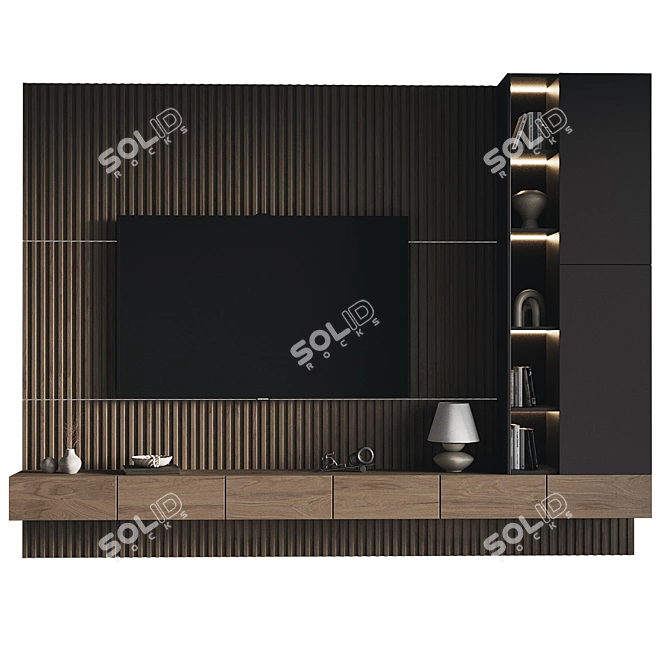 Modern TV Wall Unit Design 3D model image 2