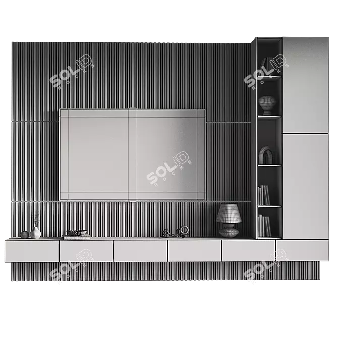 Modern TV Wall Unit Design 3D model image 4