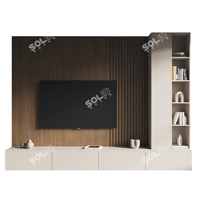  Modern TV Wall Set 3D 3D model image 2