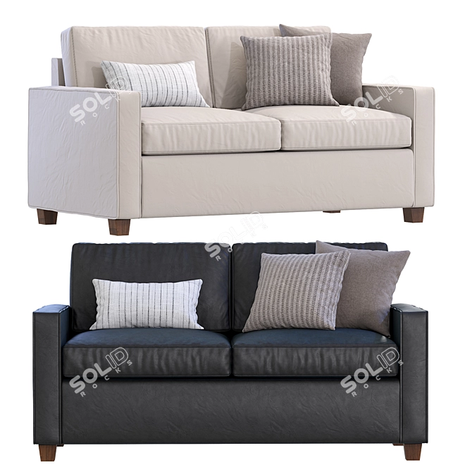 Modern Henry Sofa, West Elm 3D model image 3