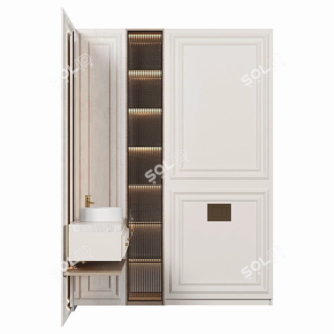 Modular Bathroom Cabinets Set 3D model image 2