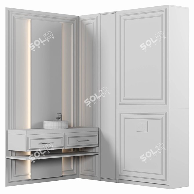 Modular Bathroom Cabinets Set 3D model image 4