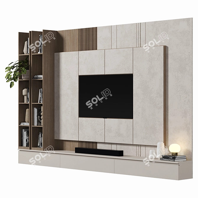 Elegant TV Wall Unit 2015 3D model image 2