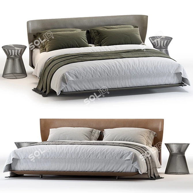 Modern Italian Design Alys Bed 3D model image 2