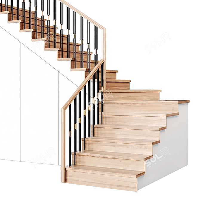 Modern Staircase 26 Kit 3D model image 2