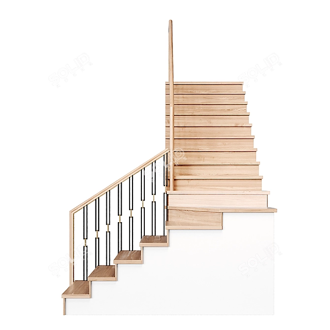 Modern Staircase 26 Kit 3D model image 3