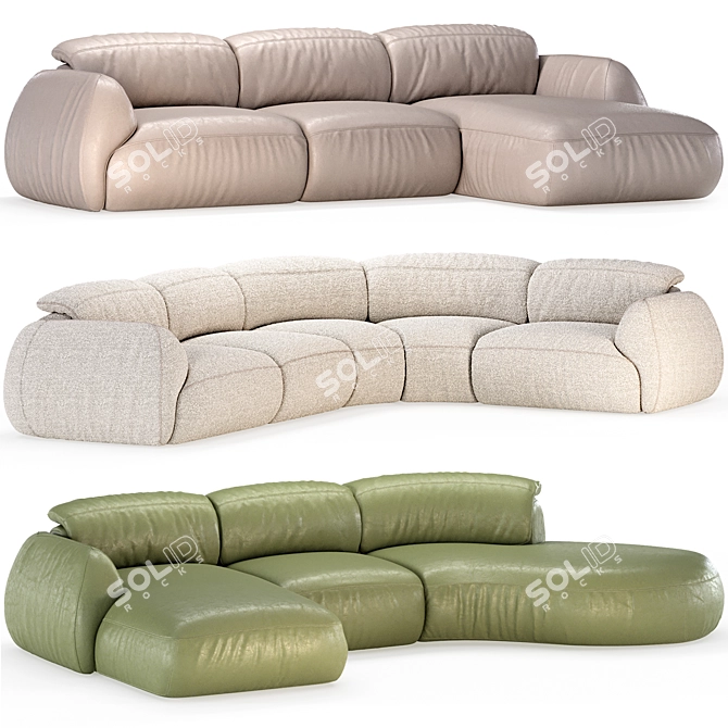 Natuzzi Mindful Set 1 Sofa 3D model image 1