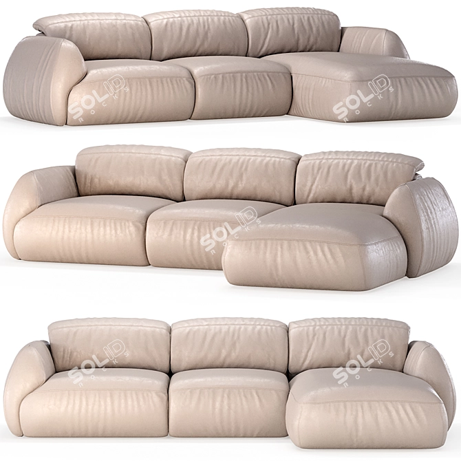 Natuzzi Mindful Set 1 Sofa 3D model image 6