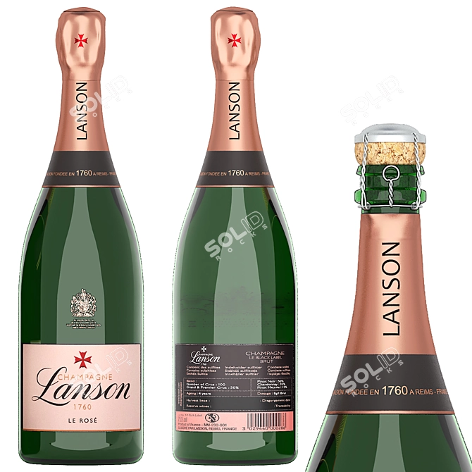 Luxury Champagne Bottle Collection 3D model image 4