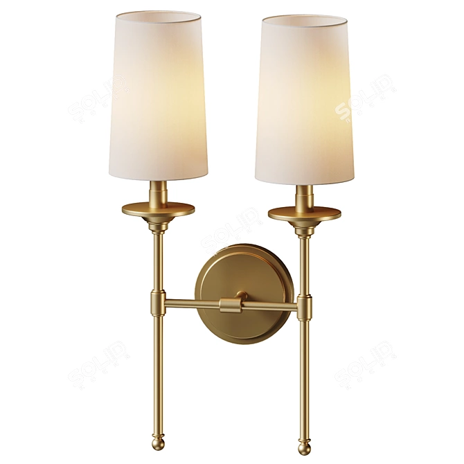 Elegant Jones 2-Light Sconce 3D model image 1