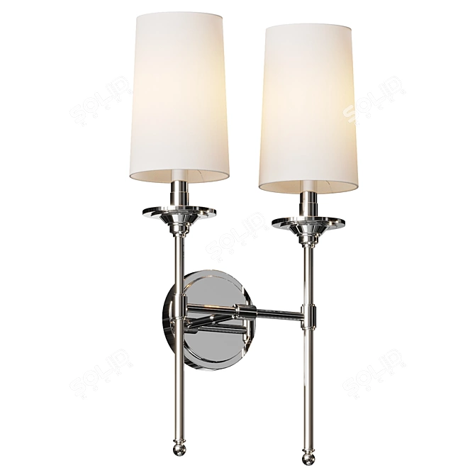 Elegant Jones 2-Light Sconce 3D model image 2