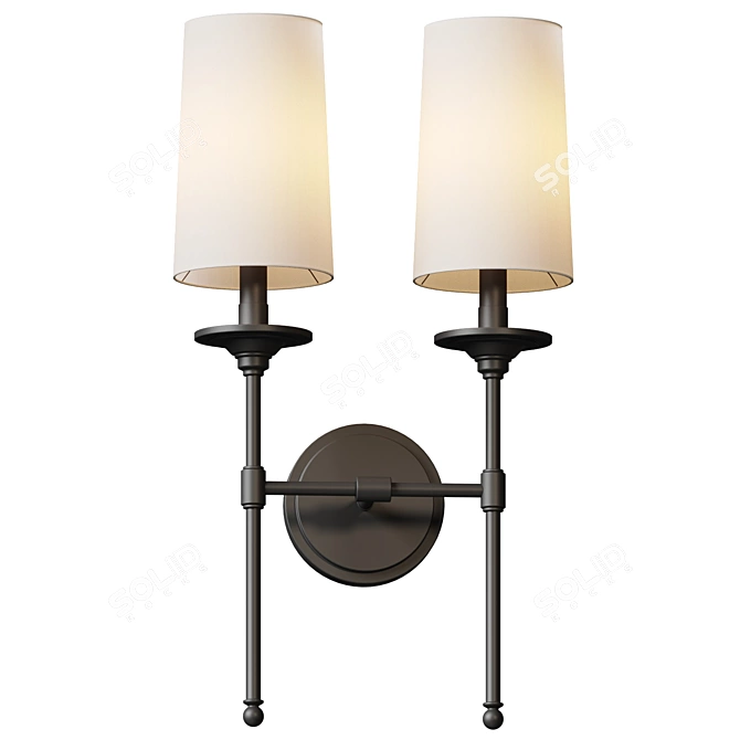 Elegant Jones 2-Light Sconce 3D model image 3