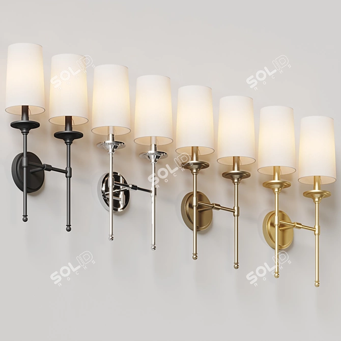 Elegant Jones 2-Light Sconce 3D model image 4