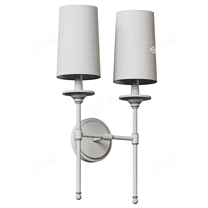 Elegant Jones 2-Light Sconce 3D model image 5