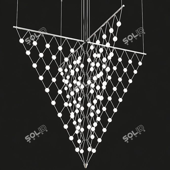 Galactic Arrow LED Chandelier 3D model image 2