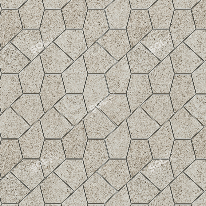 Eternum Gold Kaleido Mosaic Tiles 3D model image 1