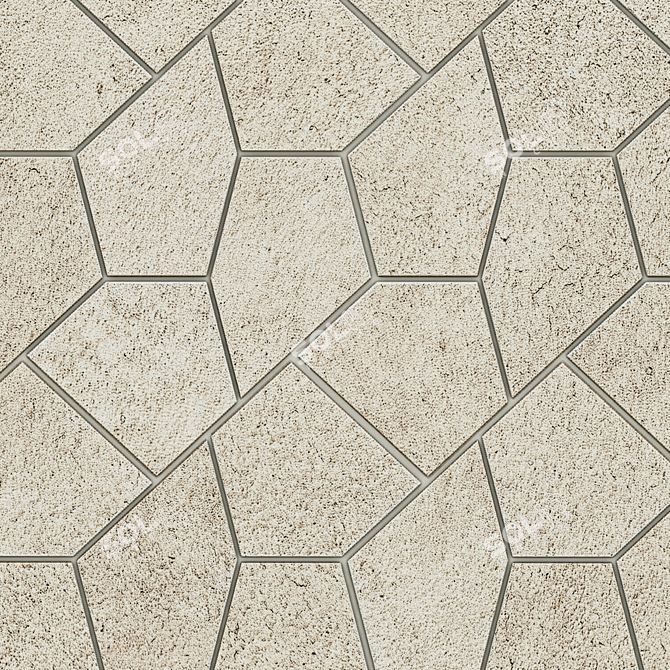 Eternum Gold Kaleido Mosaic Tiles 3D model image 2