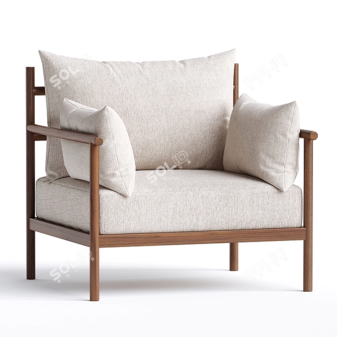 Premium Santo Armchair: Modern Elegance 3D model image 1