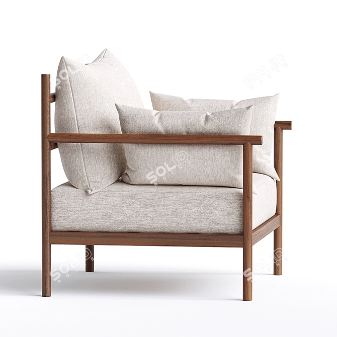 Premium Santo Armchair: Modern Elegance 3D model image 2