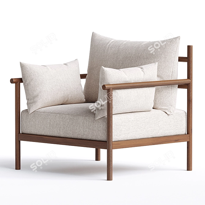 Premium Santo Armchair: Modern Elegance 3D model image 3