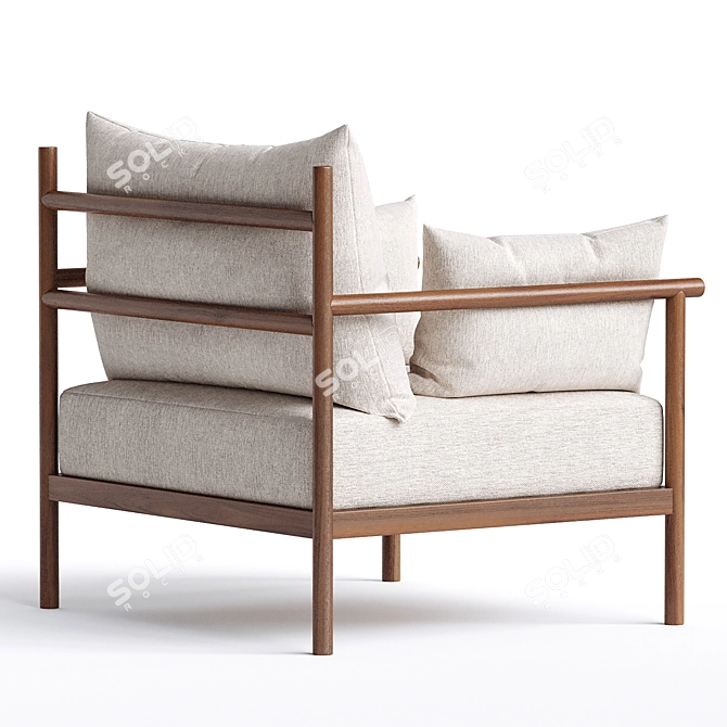Premium Santo Armchair: Modern Elegance 3D model image 4