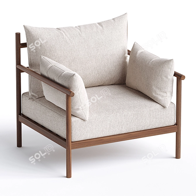Premium Santo Armchair: Modern Elegance 3D model image 5