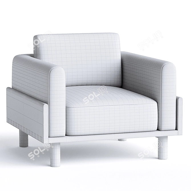 Premium Santo Armchair: Modern Elegance 3D model image 6