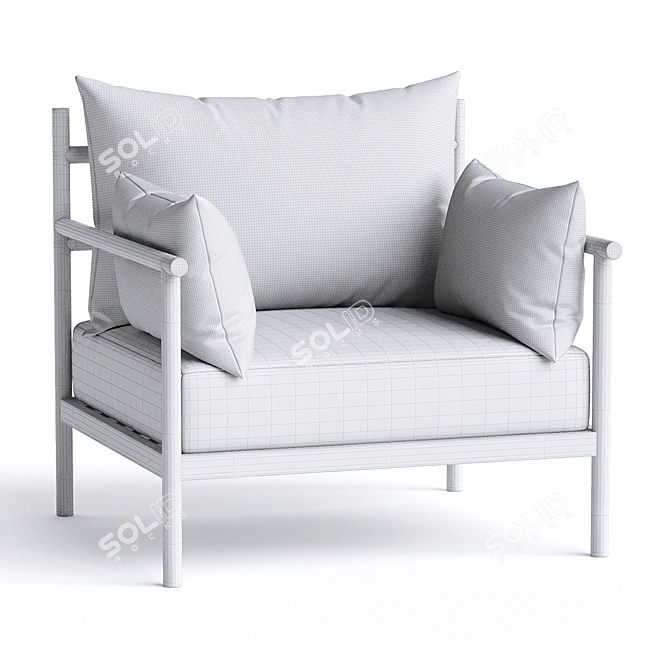 Premium Santo Armchair: Modern Elegance 3D model image 7